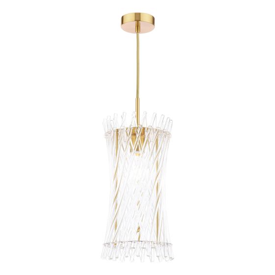 Loire Pendant Natural Brass and Glass