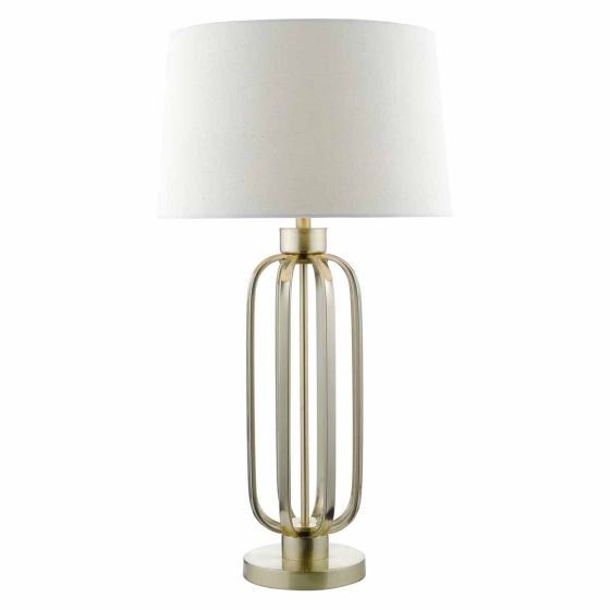 Lucie Table Lamp Satin Brass With Shade