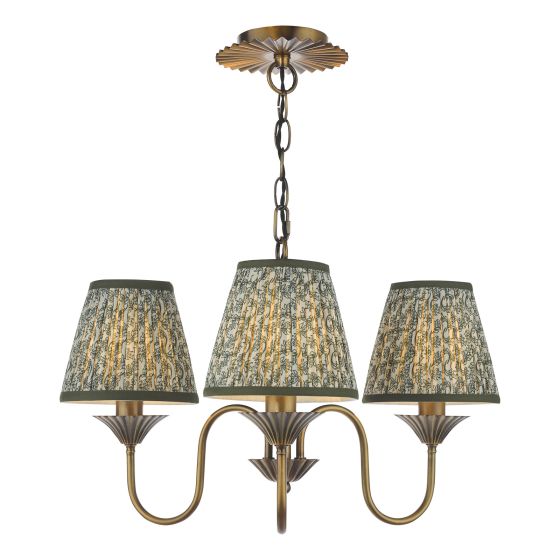 Lydian 3 Light Pendant Antique Bronze With Shade