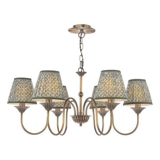 Lydian 6 Light Pendant Antique Bronze With Shade