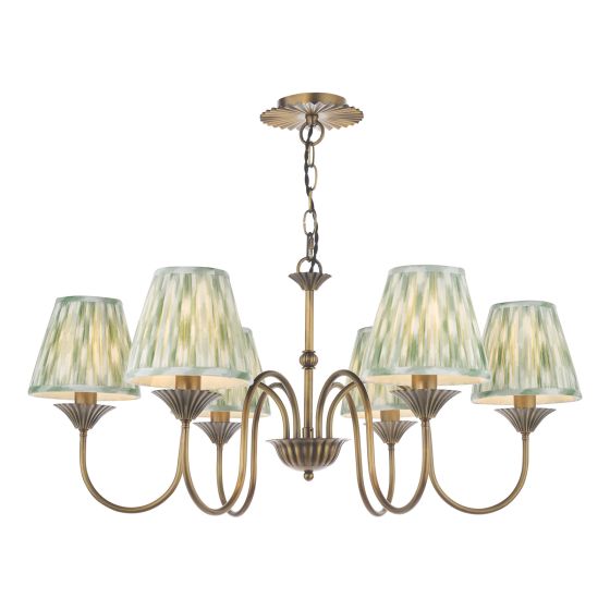 Lydian 6 Light Pendant Antique Bronze With Shade
