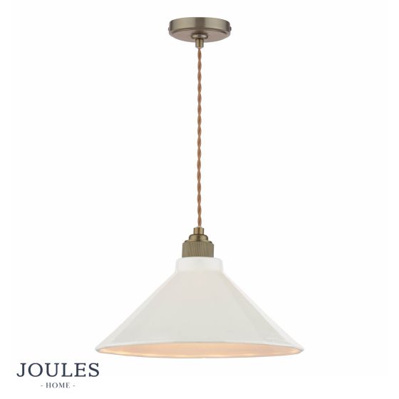 Joules Lynton Pendant Satin Bronze and Cream Ceramic