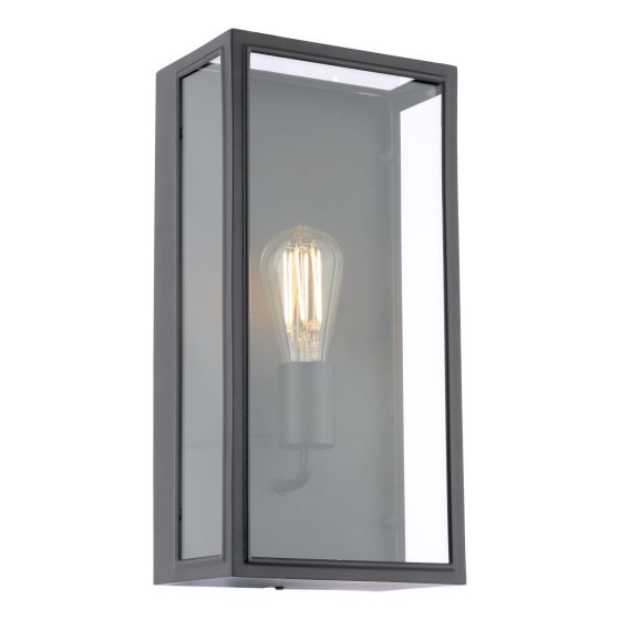 Mazin Outdoor Wall Light Matt Black and Glass IP44