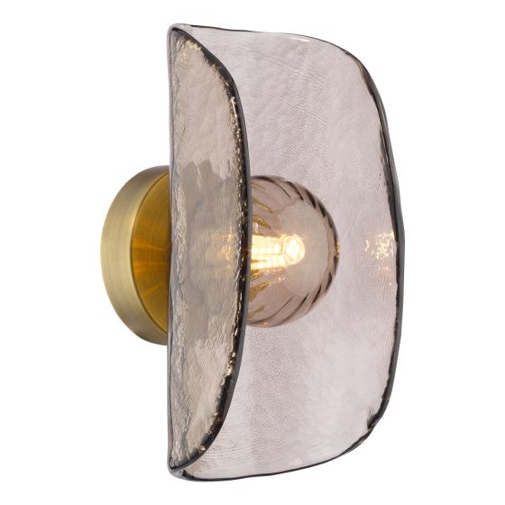 Megara Wall Light Antique Bronze and Tea Smoked Glass