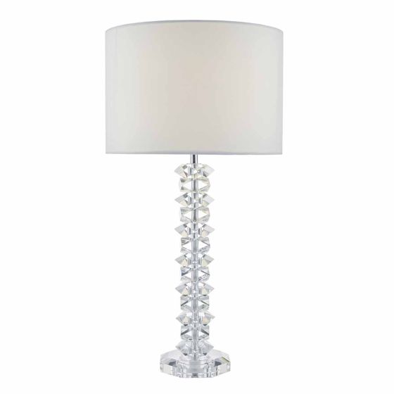 Mina Table Lamp Polished Chrome & Crystal With Shade