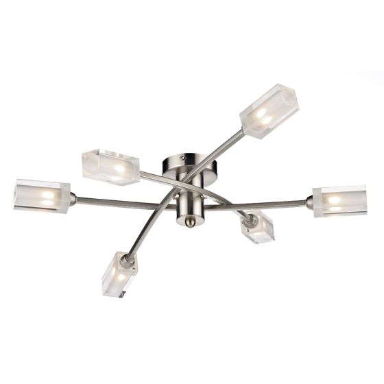 Morgan 6 Light Semi Flush Satin Chrome