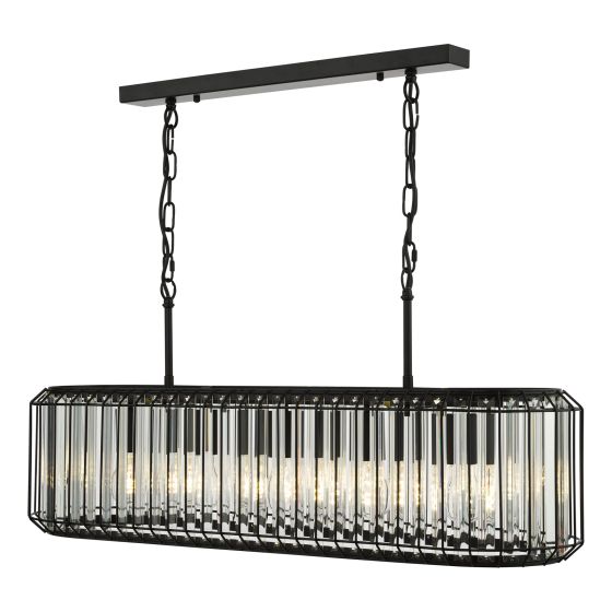 Naeva 5 Light Pendant Matt Black and Crystal