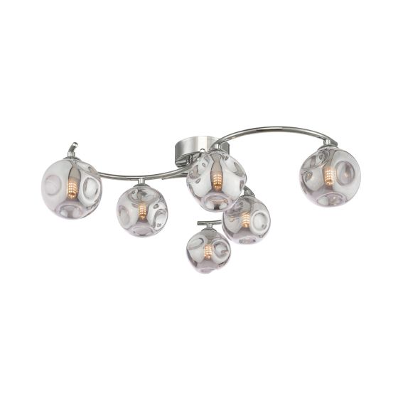 Nakita 6lt Semi Flush Polished Chrome With Closed Organic Smoked Glass