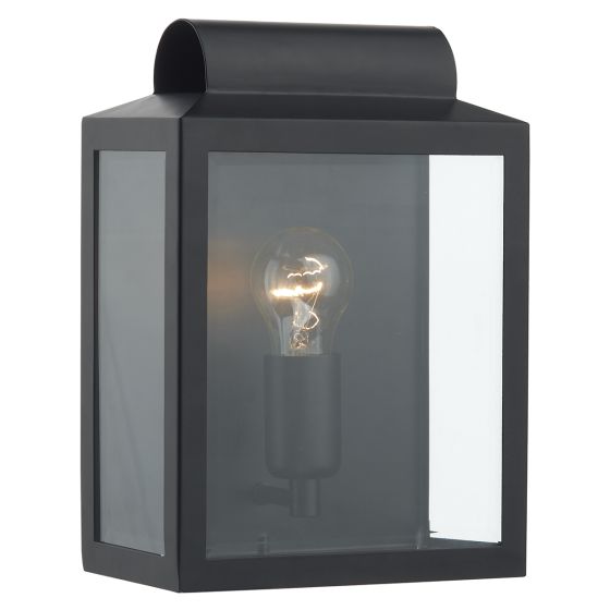 Notary Outdoor Wall Light Black Glass IP44