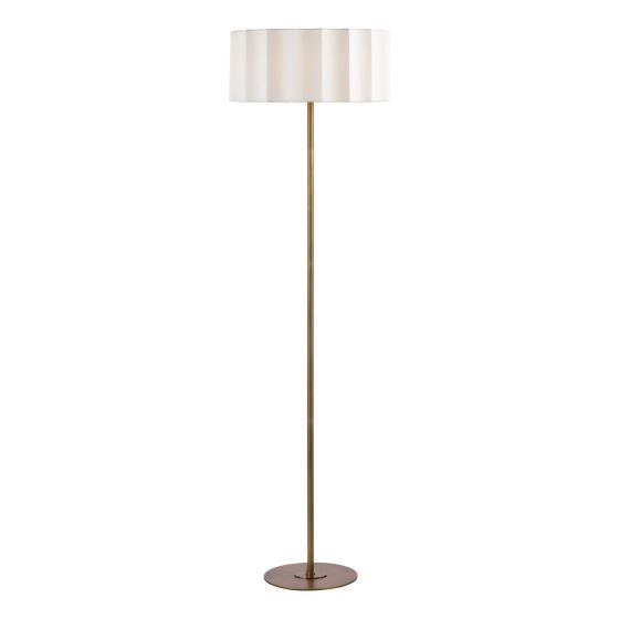 Noura Floor Lamp Antique Bronze and Ivory Ivory Scallop Shade