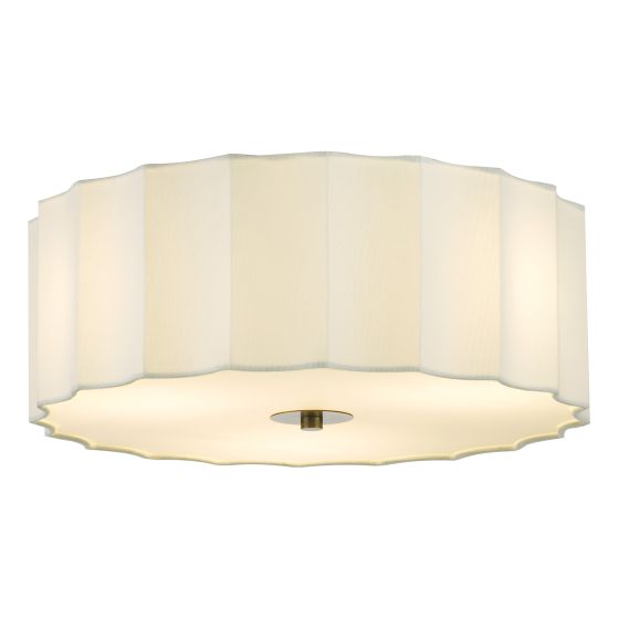 Noura 3 Light Flush Ivory and White