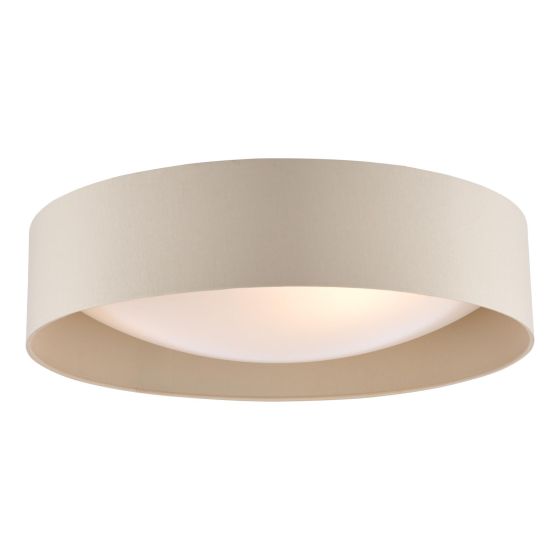 Nysa 3 Light Flush Taupe Faux Silk and Opal Frosted Acrylic Diffuser