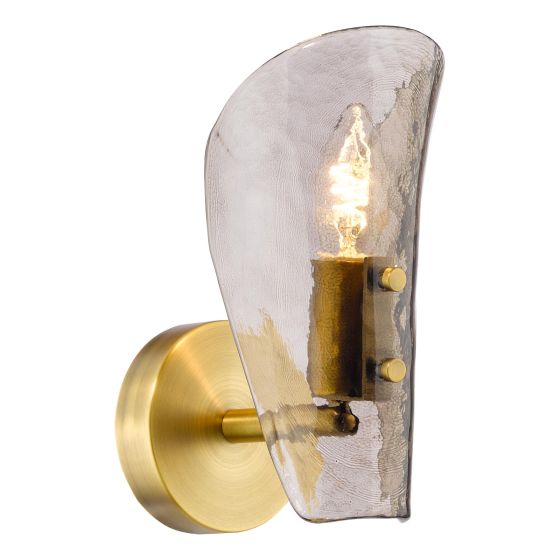 Ordelle Adjustable Wall Light Antique Bronze and Tea Smoked Glass
