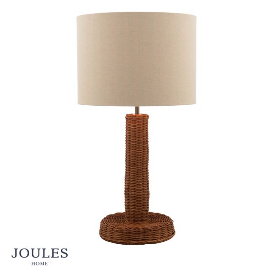 Joules Portree Table Lamp Rattan and Satin Bronze With Shade