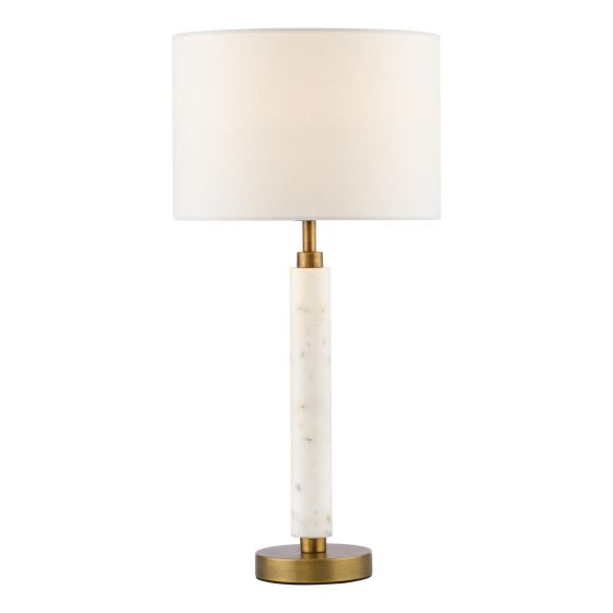 Ruperta Table Lamp Antique Bronze and Marble With Shade