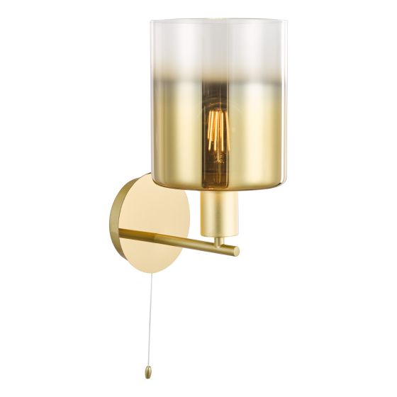 Savannah Wall Light Satin Gold and Gold Ombre Glass