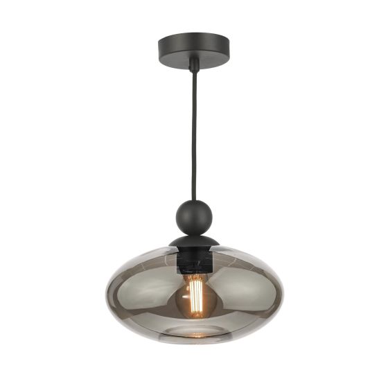Pendant Matt Black with Smoked Glass