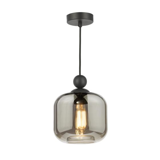 Pendant Matt Black with Smoked Glass