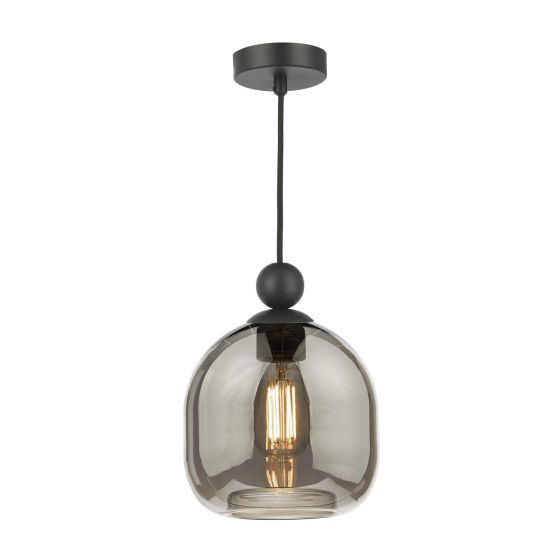 Pendant Matt Black with Smoked Glass