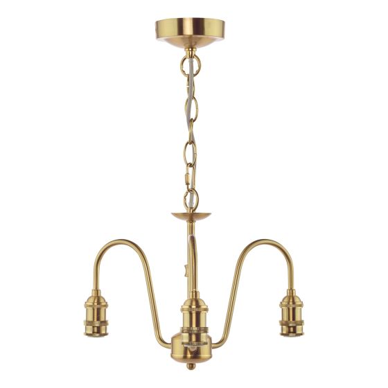 3 Light Suspension Natural Brass Fitting Only