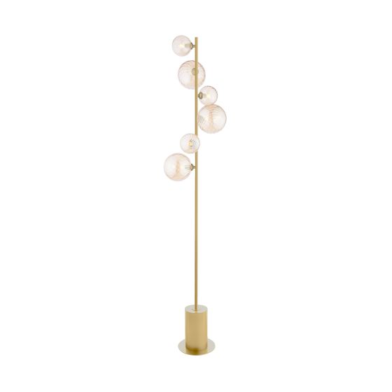 Spiral 6 Light Floor Lamp Matt Gold