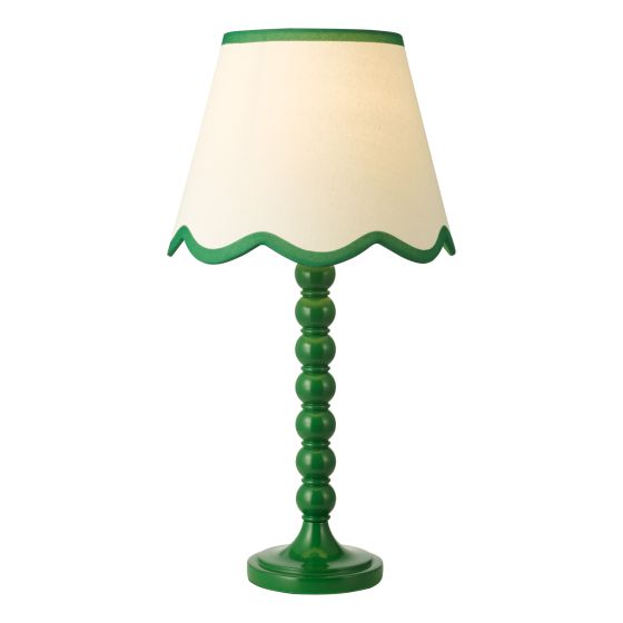 Spool Table Lamp Green With Shade