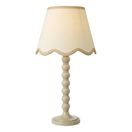 Spool Table Lamp Taupe With Shade