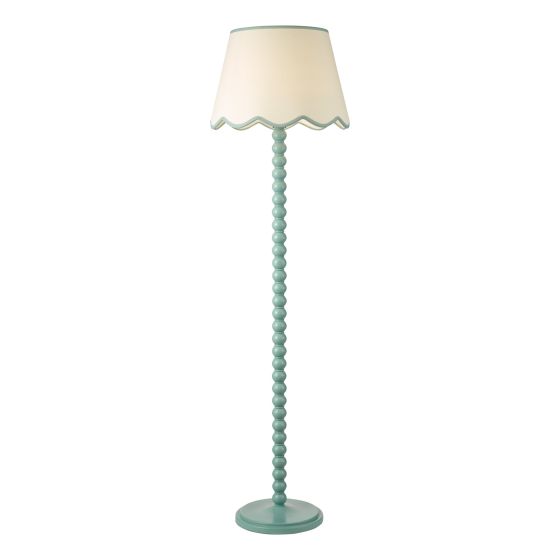 Spool Floor Lamp Blue With Shade
