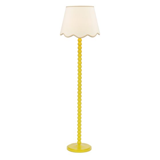 Spool Floor Lamp Yellow With Shade