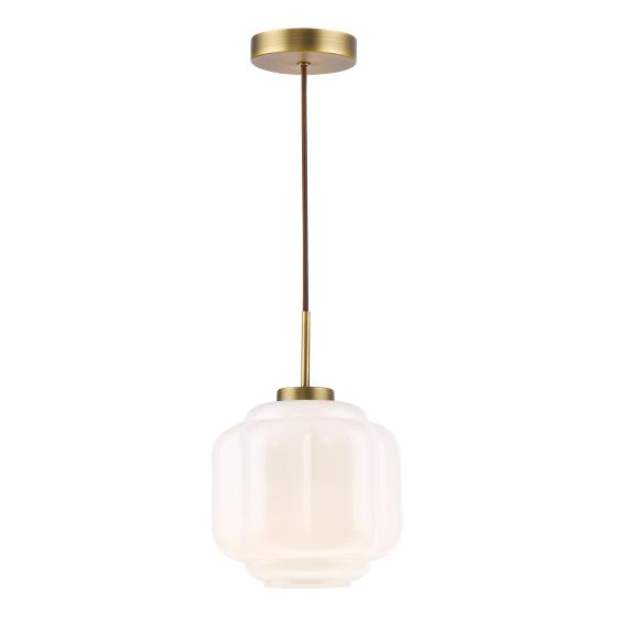 Sumitra Small Pendant Antique Bronze and Opal Glass