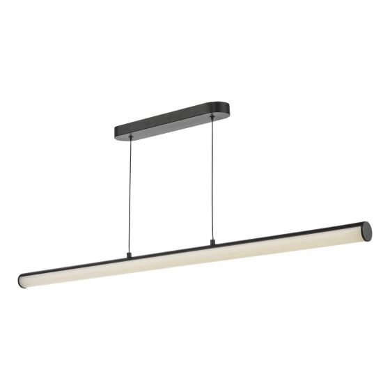 Tube Bar Pendant Satin Black and Opal LED