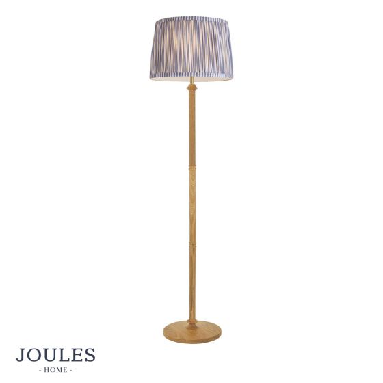Joules Hardwick Floor Lamp Wood and Matt Antique Brass With Shade