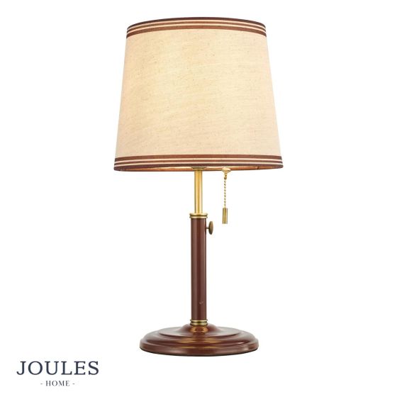Joules Upton Table Lamp Matt Red and Matt Antique Brass With Shade