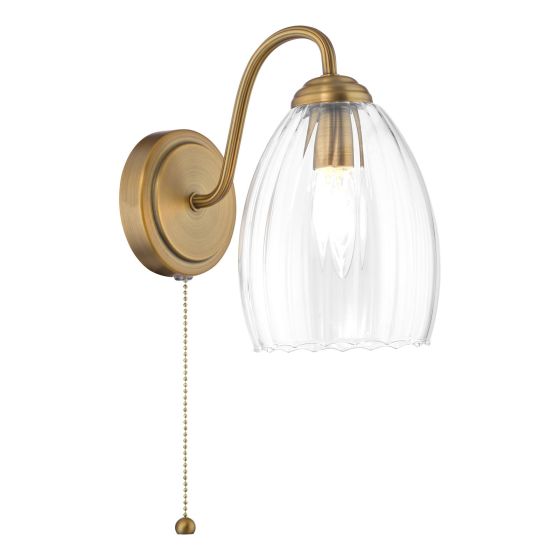 Valora Wall Light Antique Bronze and Ribbed Glass