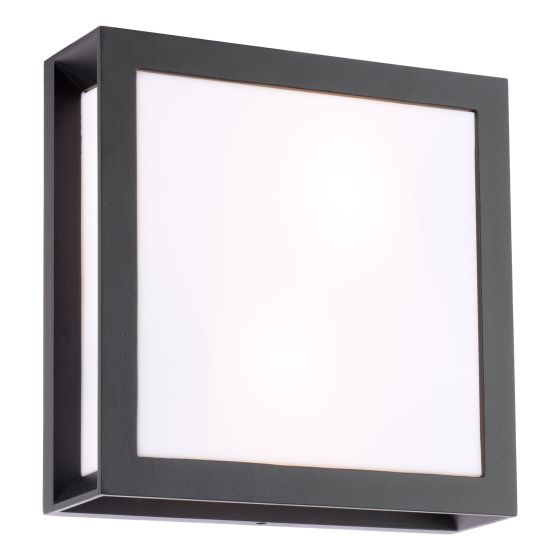 Vayu 2 Light Outdoor Wall Light Matt Black and Opal IP44