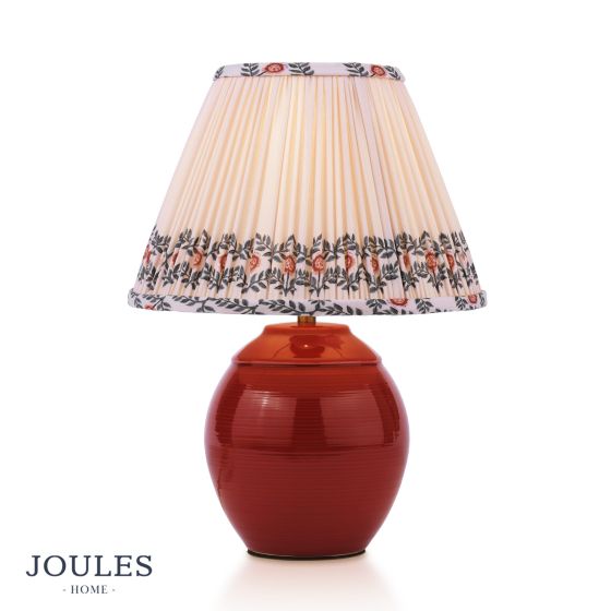 Joules Wentworth Table Lamp Red Ceramic and Matt Antique Brass With Shade
