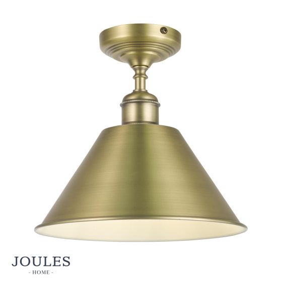 Joules Wollaton Semi-Flush Matt Antique Brass
