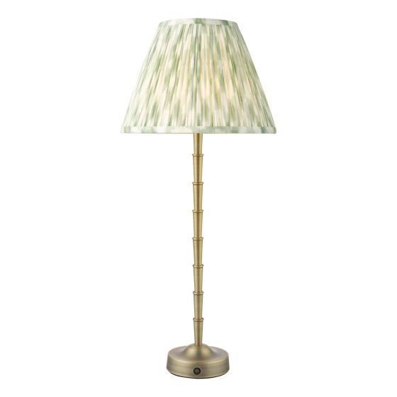 Wyman Rechargeable Table Lamp Matt Antique Brass With Shade LED