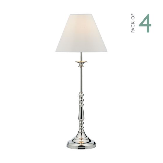 Blenheim Table Lamp Polished Nickel With Shade (Multipack)