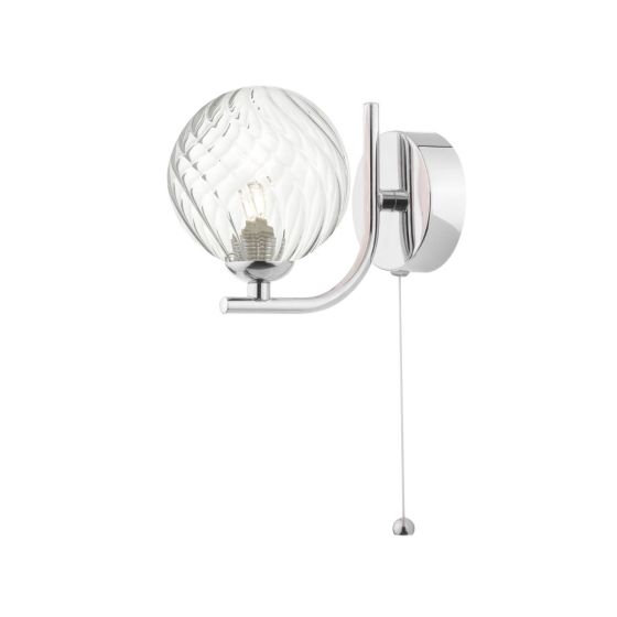 Cradle Wall Light Polished Chrome With Twisted Glass