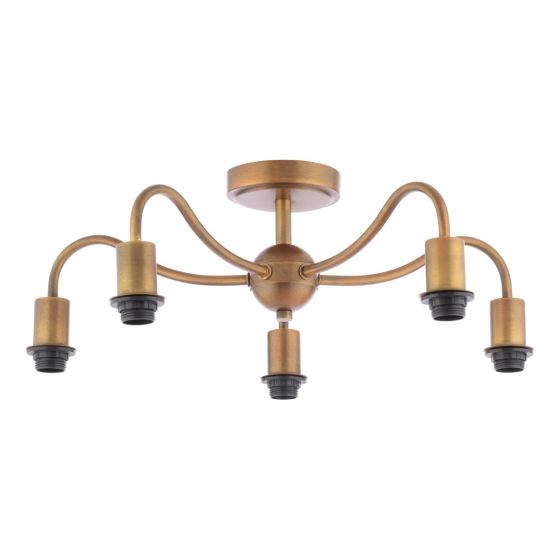 Elara 5 Light Semi-Flush Antique Bronze Fitting Only