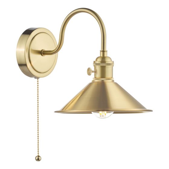 Hadano Wall Light Natural Brass and Aged Brass Metal Shade 18cm