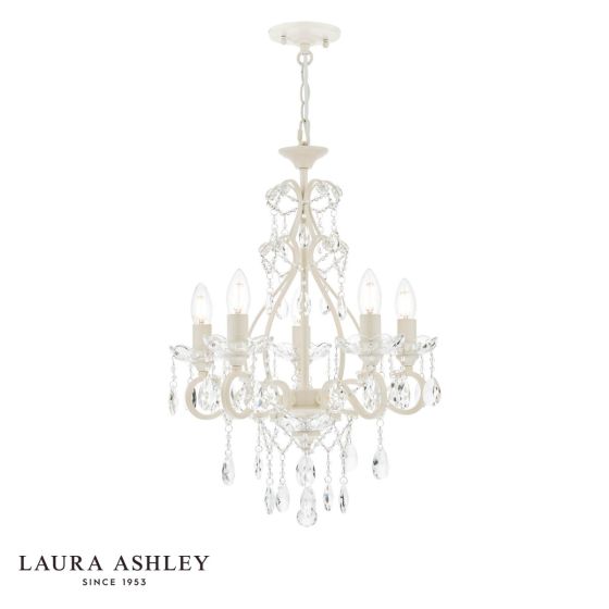 Laura Ashley Shamley 5lt Chandelier Matt White Glass