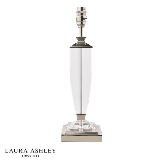 Laura Ashley Carson Medium Table Lamp Polished Nickel and Crystal Base Only