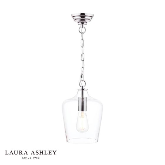 Laura Ashley Ockley Pendant Polished Chrome and Glass