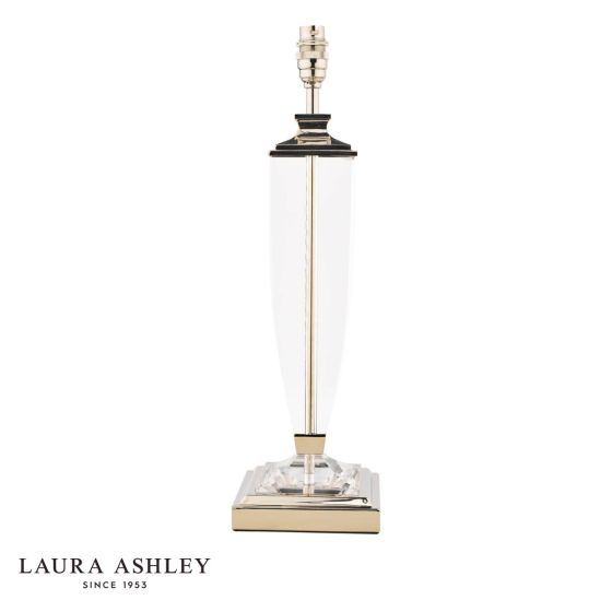 Laura Ashley Carson Large Table Lamp Polished Nickel and Crystal Base Only