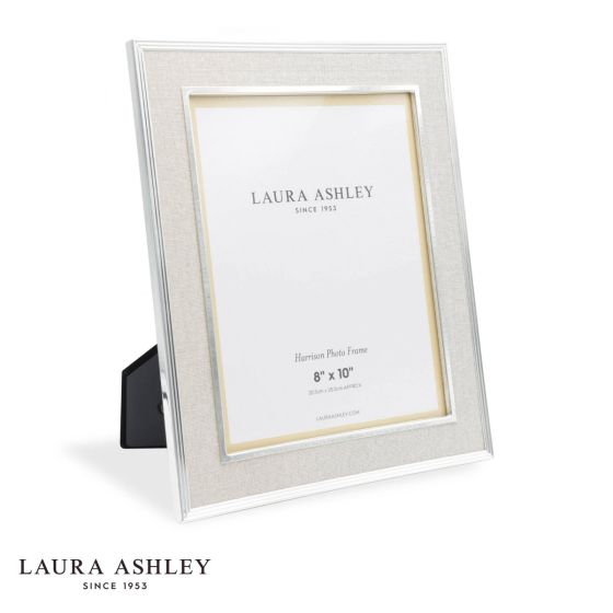 Laura Ashley Harrison Photo Frame Polished Silver and Natural