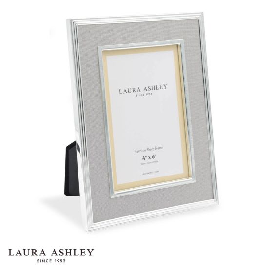 Laura Ashley Harrison Photo Frame Polished Silver and Grey