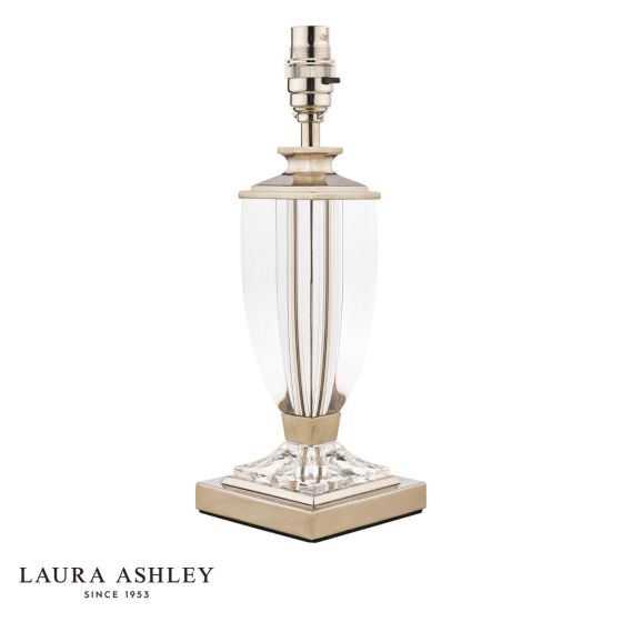 Laura Ashley Carson Small Table Lamp Polished Nickel and Crystal Base Only