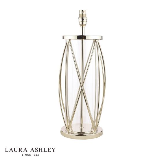 Laura Ashley Beckworth Large Table Lamp Polished Nickel and Glass Base Only